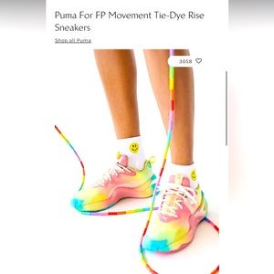 Anthropologie Free People FP Movement Puma Rise tie dye skittle sneaker 8.5. NEW